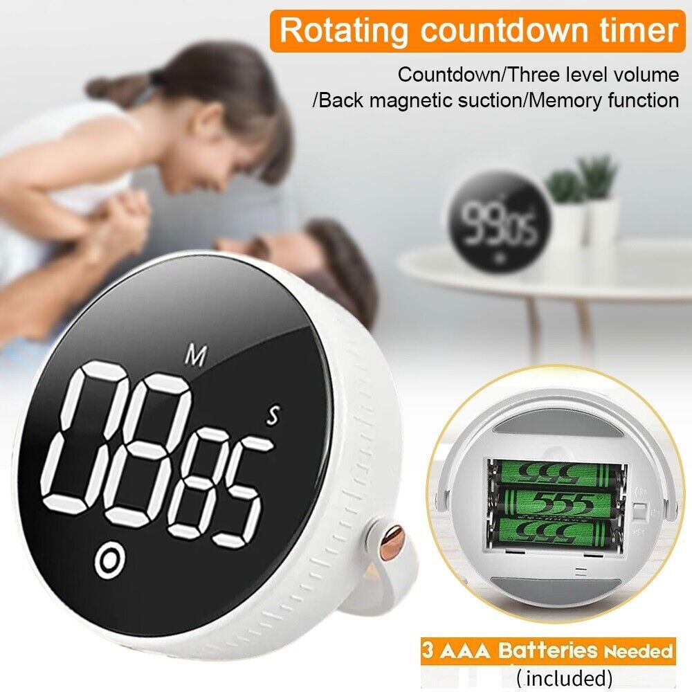 Large LCD Digital Kitchen Cooking Timer Count-Down Up Clock Loud Alarm Magnetic