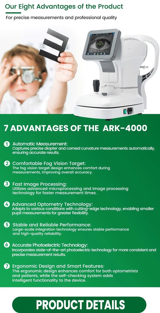 Ophthalmic Optical Instrument 8" LCD Screen Auto Refractometer Keratometer