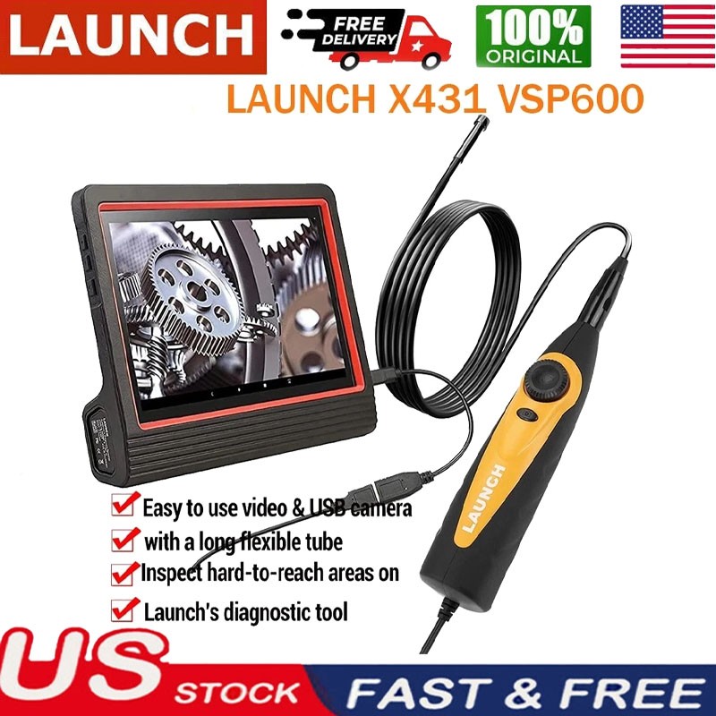 LAUNCH 720P Endoscope Borescope Inspection Snake Camera USB View & Capture 5mm#！