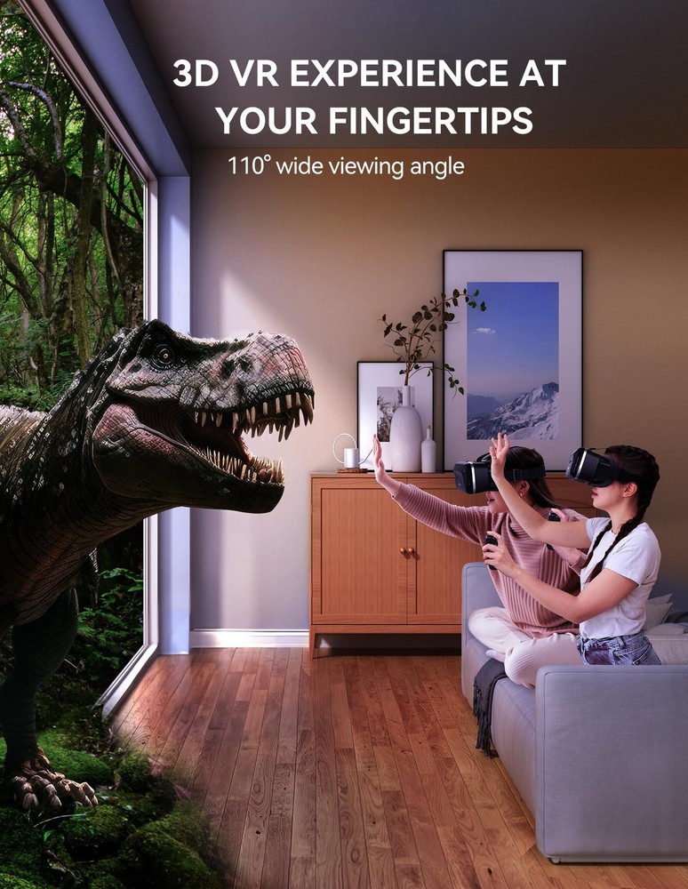 TECKNET VR Headset for Phone with Bluetooth Controller, 4.7-7.2" VR Headsets