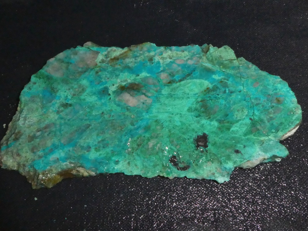 Chrysocolla slab- 6 1/4 x 3 " rough-cabbing--display- science