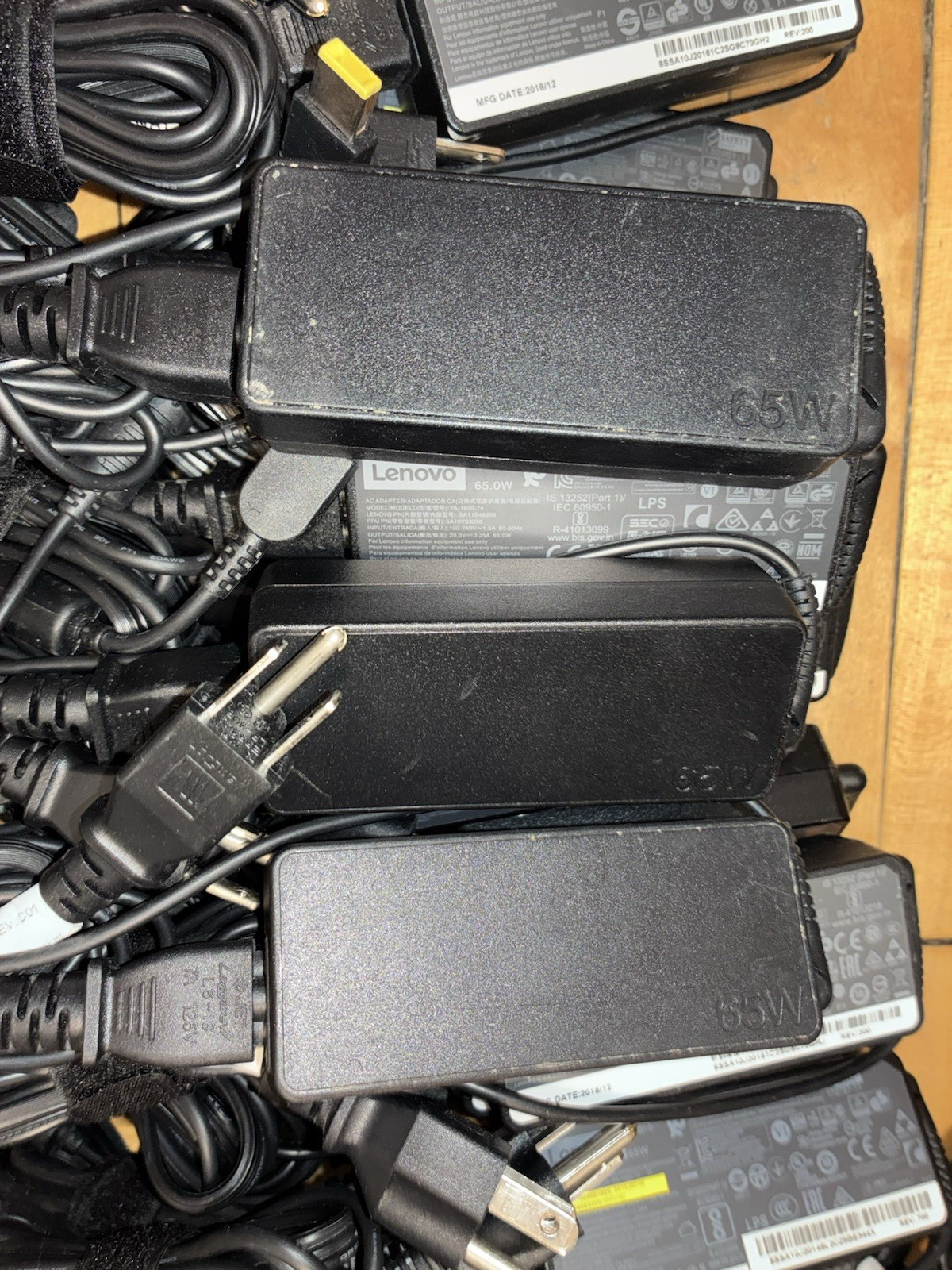 Lenovo 45W 65W 90W + ThinkPad Laptop Adapter Charger Yellow Slim Tip Lot of 38