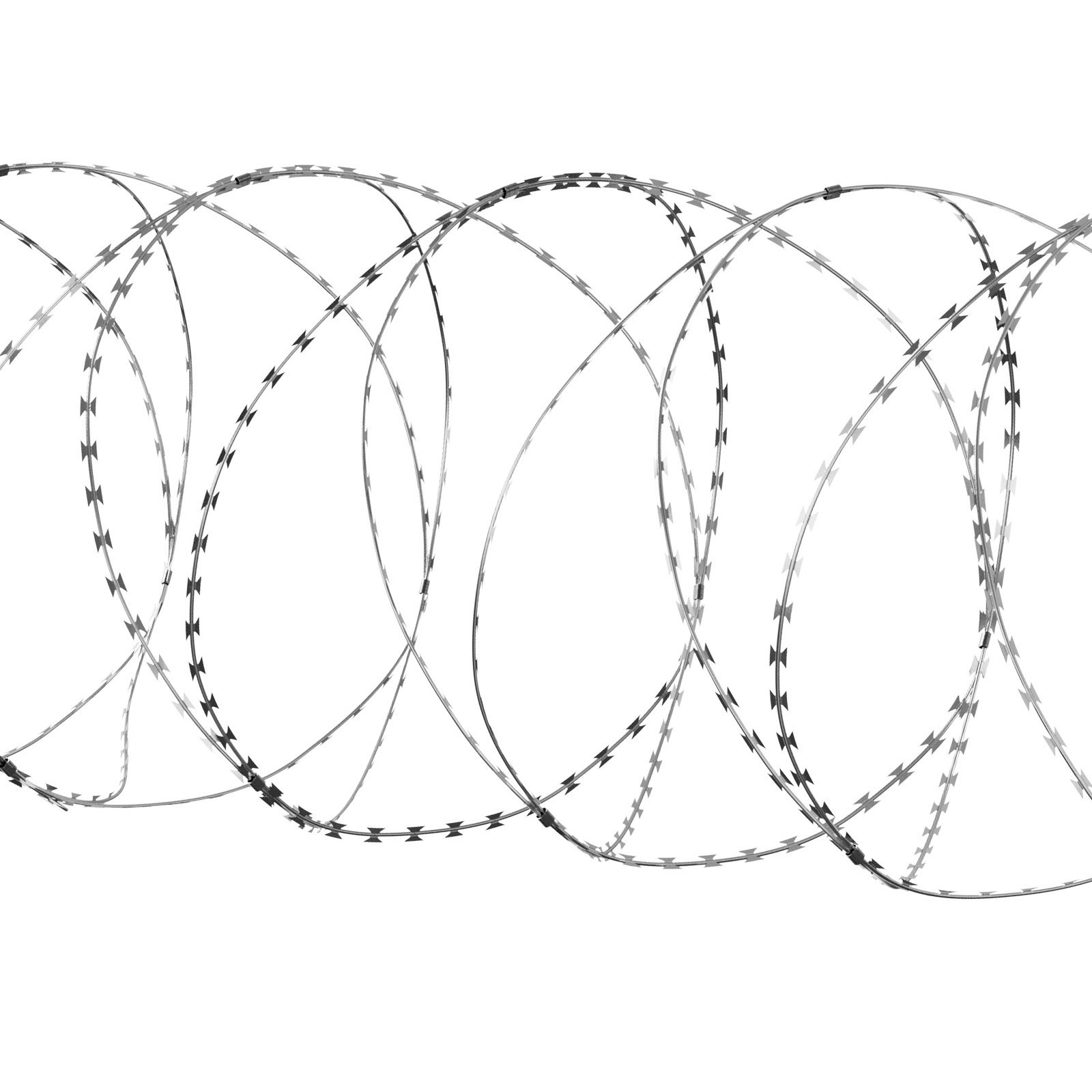 Galvanized Razor Wire, 3 Rolls Double Spiral Barbed Fencing for Garden Security