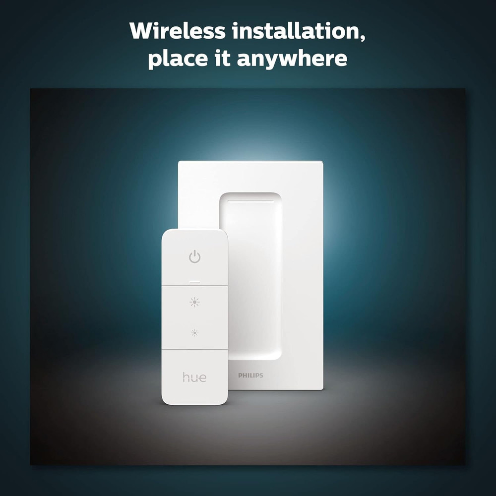 Philips Hue Smart Dimmer Switch with Remote White No-Wire Install 1pc