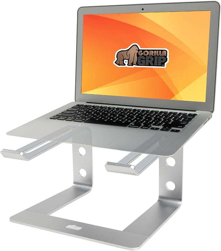 Gorilla Grip Ergonomic Laptop Computer Stand, Silver