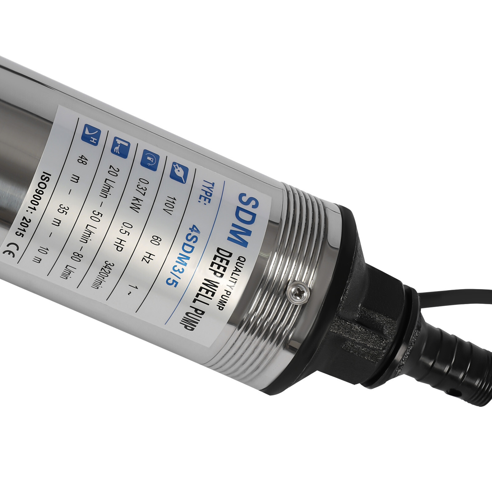 1/2HP 16GPM Submersible Pump,110V Stainless Steel 0.37KW,0.5HP Deep Well Pump