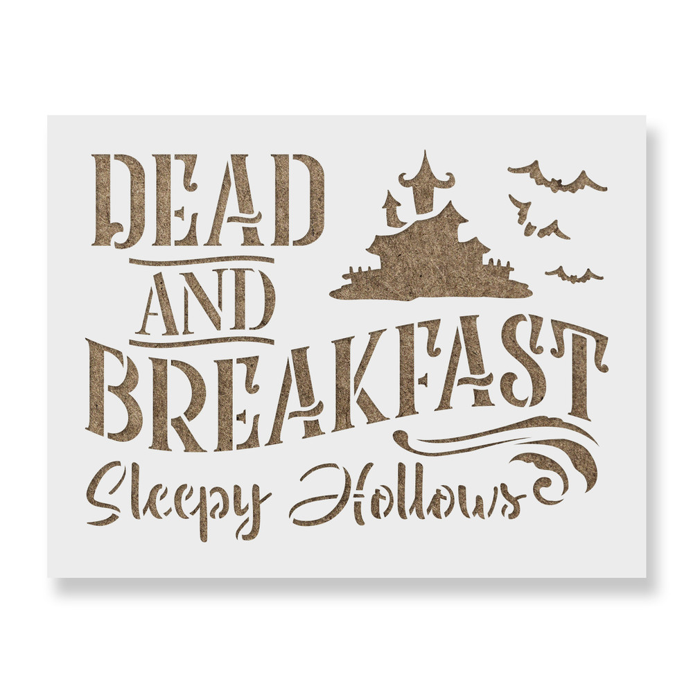 Dead And Breakfast Stencil - Reusable Stencils for DIY Projects
