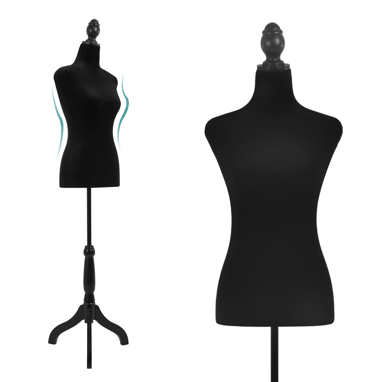 Mannequin Body Dress Form Torso Female Manikin 49.6-63.4 Inch Height Adjustable