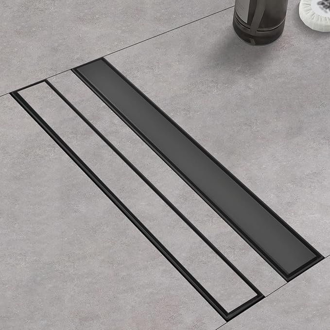 24-Inch Linear Shower Drain with Tile Insert Grate  Professional Brushed 304 SS