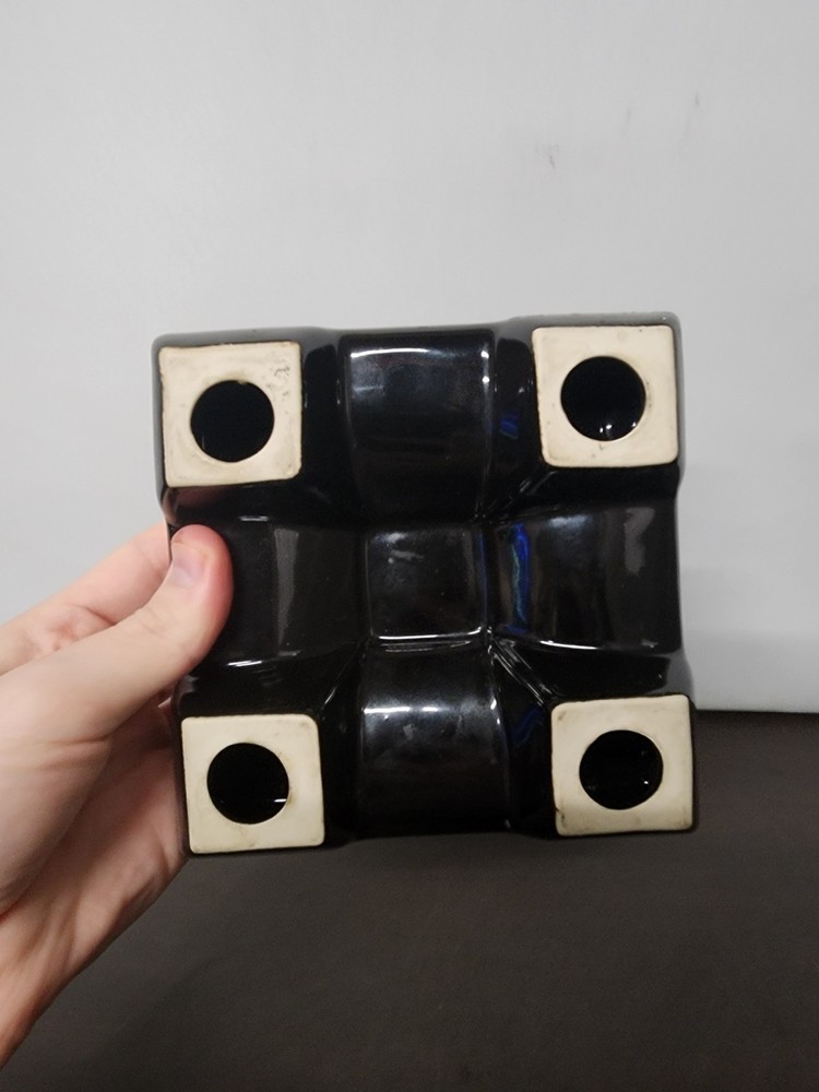 Black Ceramic Small Riser Display Stand (5.5" × 5.5")