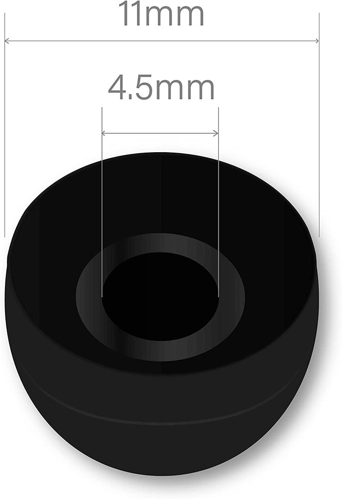 10 Pair Medium Silicone Replacement Earbud Ear Buds Tips - Black Medium,