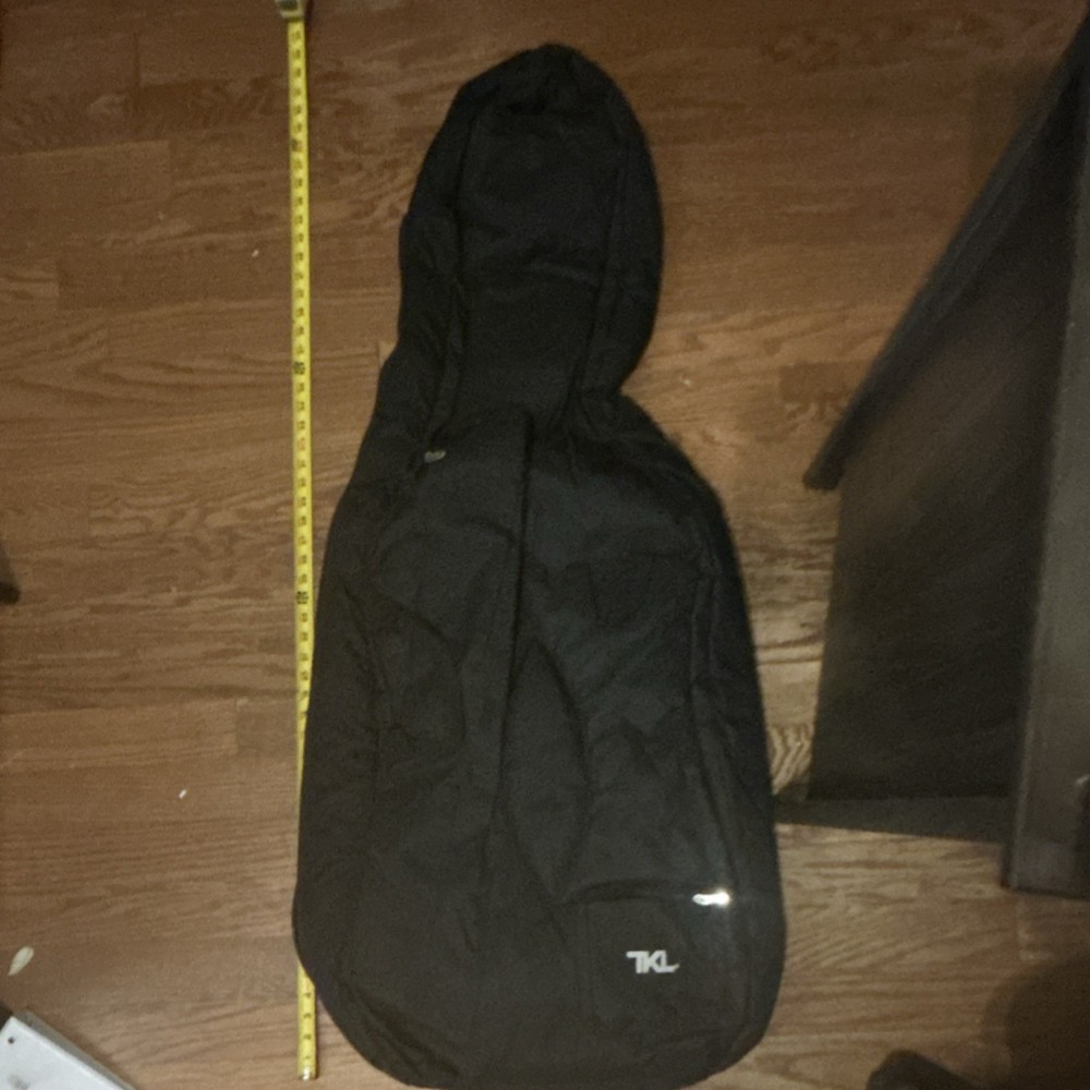 TKL BlackDoubleBassCase String Instrument BagZipperCarry Strap, 4 ft