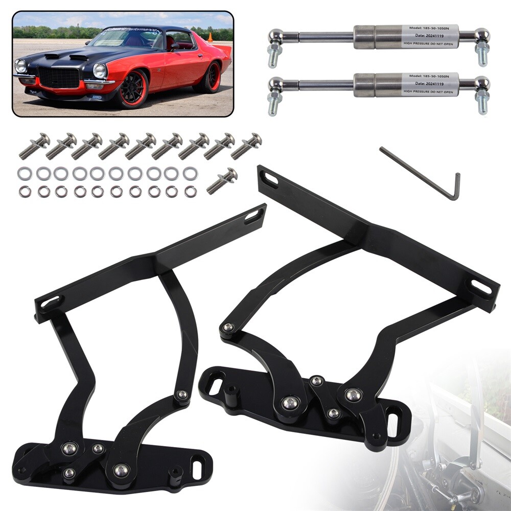 Billet Hood Hinge Kit Pair For Chevrolet Camaro & Pontiac Firebird 1970-1981