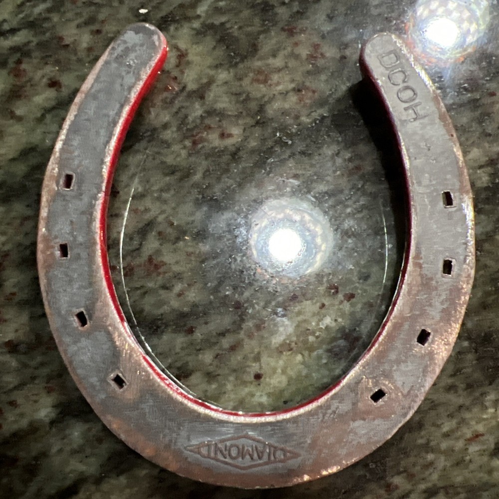Sparkly High Gloss, Red Lucky Devil Genuine Horseshoe - Unique Gift!