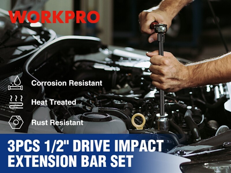 NEW 1/2inch Drive Impact Extension Bar Set 3PC Socket Extensions 3” 6” 8” w/Tray
