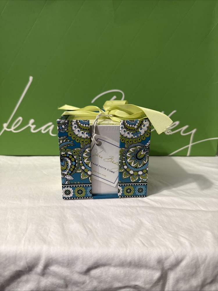 Vera Bradley Peacock Take Note Cube Retired Pattern NWT