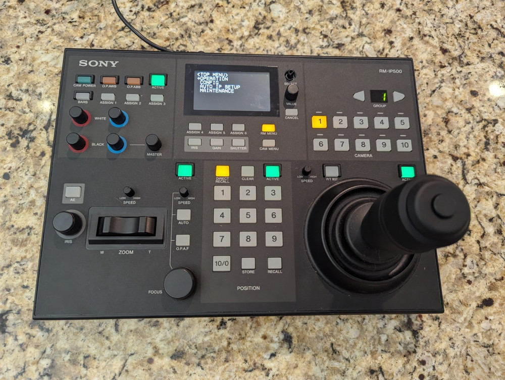 Sony RM-IP500 IP PTZ Camera Remote Controller w/External Power Supply Excellent