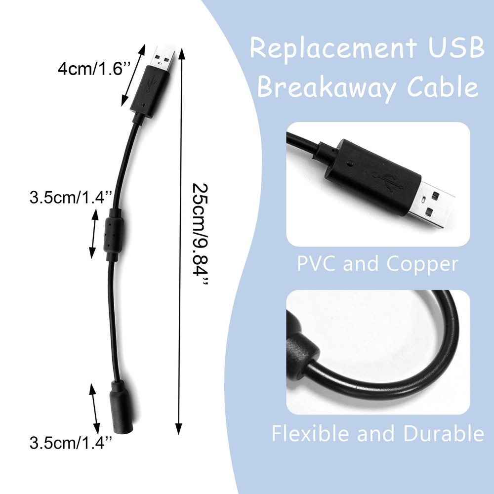BlingKingdom 2 PCS Replacement Dongle USB Breakaway Cables, Wired 25 cm