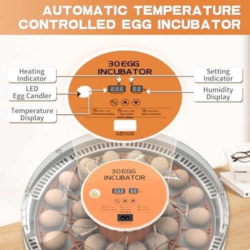 Incubators for Hatching Eggs, Egg Incubator with Automatic Egg Turning and Humid