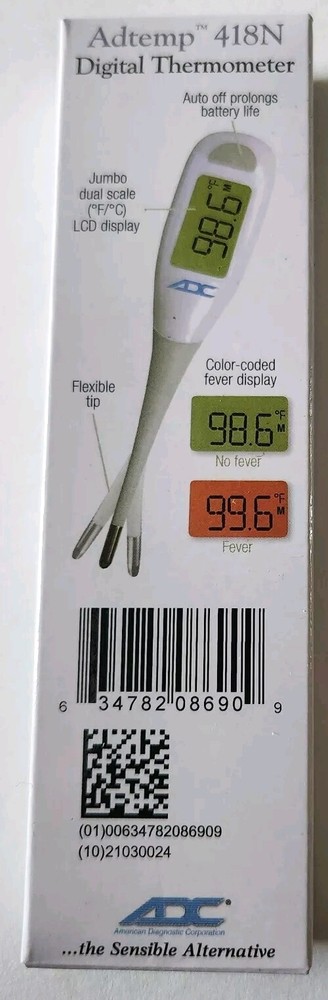 Digital Thermometer Termometro Digital Lit Adtemp 418N Ultra Fast Flex Tip
