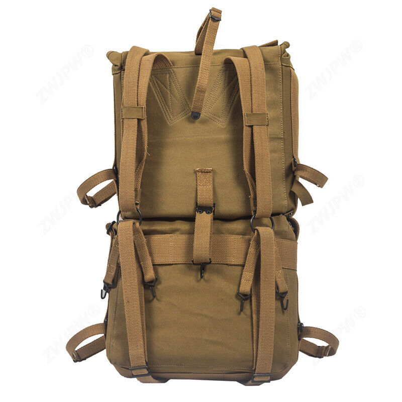USMC M1941 Tactical Split Pack System Men Canvas Backpack Haversack Knapsack Set