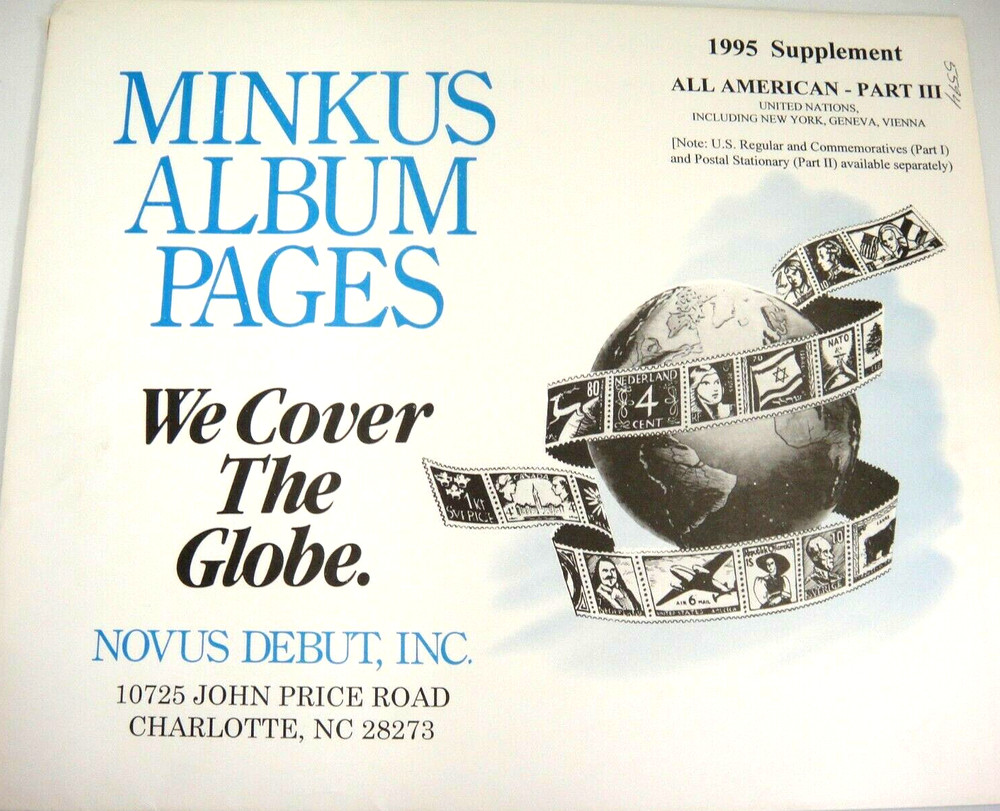 Minkus 1995 All American Stamp Album Supplement Part 3 United Nations NOS