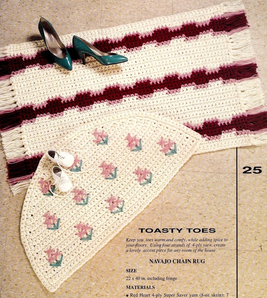 PRETTY Toasty Toes Rugs/Decor/Crochet Pattern INSTRUCTIONS ONLY
