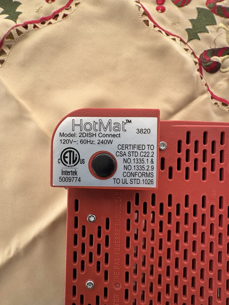 RUST RED HotMat Connect Modular 2 Dish Foldable Hot Warming Tray # 2DISH Connect