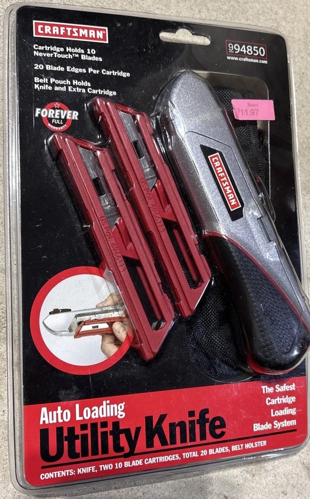Craftsman Nos Auto Loading Utility Knife 94850 & Extra Cartridges