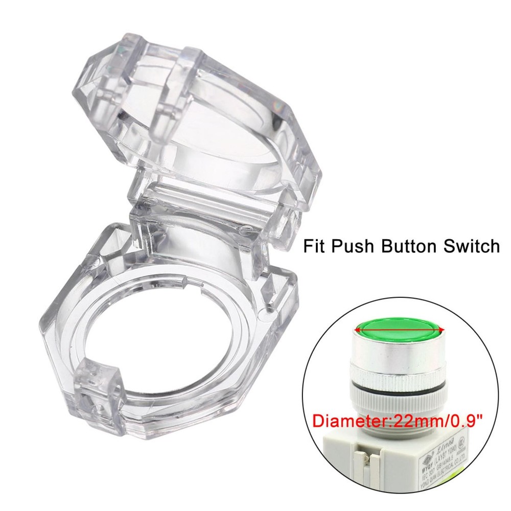 2pcs Transparent Plastic Switch Case Protector for 22mm Dia Push Button Switch
