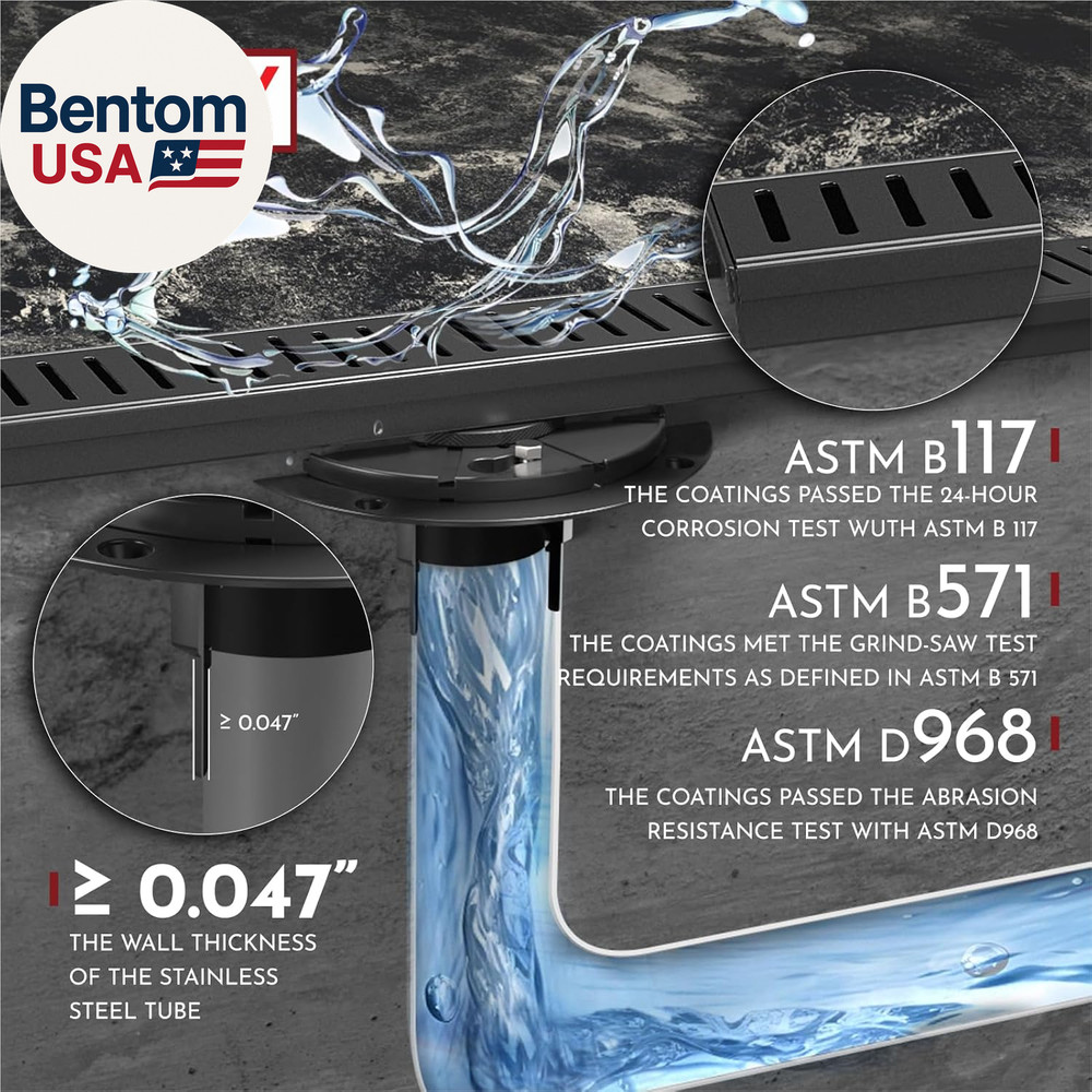 48 Inch Linear Shower Drain Rectangular Floor Drain with Accessories Capsule Pat