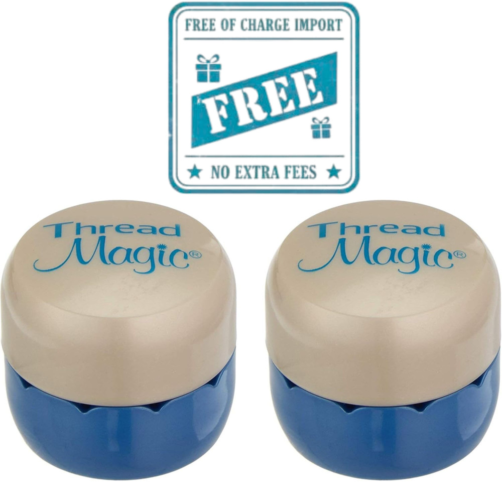Thread Magic Round Ultimate Thread Conditioner 2-Pack Blue-Ivory Sewing CraftNew