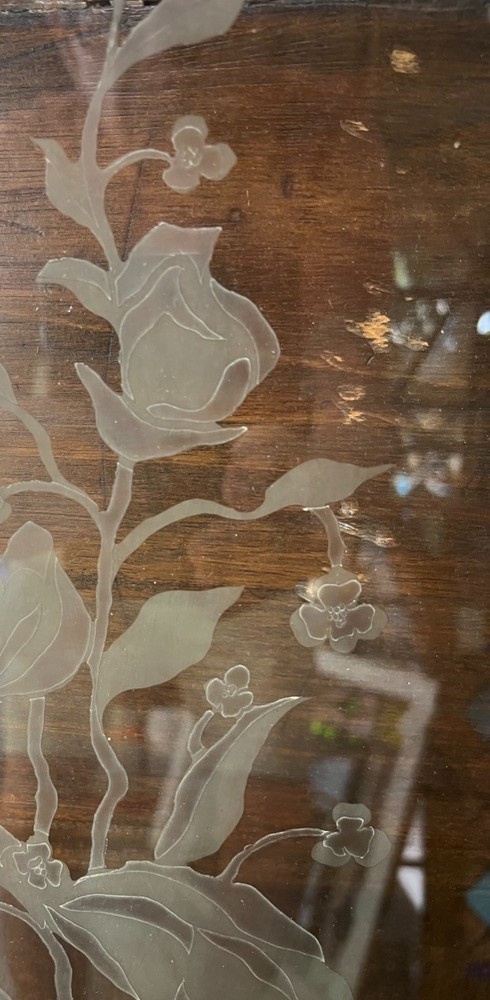 Nice etched stained glass floral window