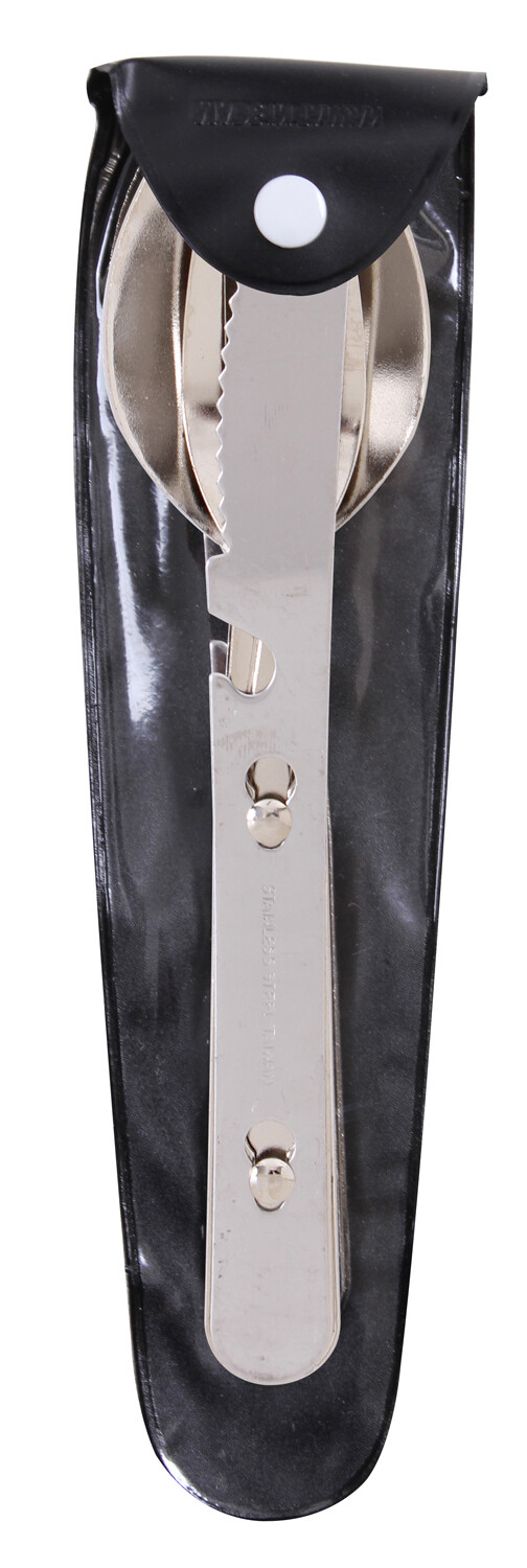 480-CK Chow Kit 3 Piece Stainless Steel Eating Utensils w/ Storage Carry Pouch