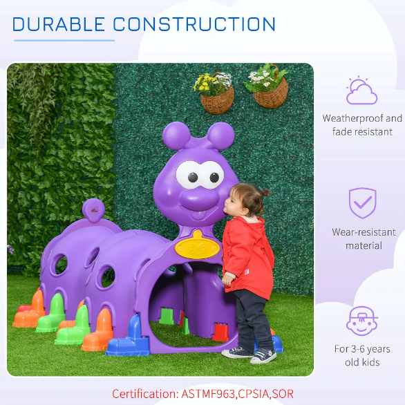 Play Kid Caterpillar Climbing Structure Tunnel Crawling Day Care In Out Door Fun