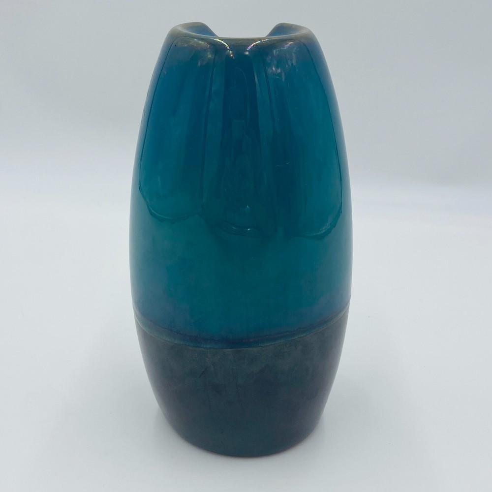 Ceramic Backwards Flow Waterfall Incense Burner, Blue 8" Tall