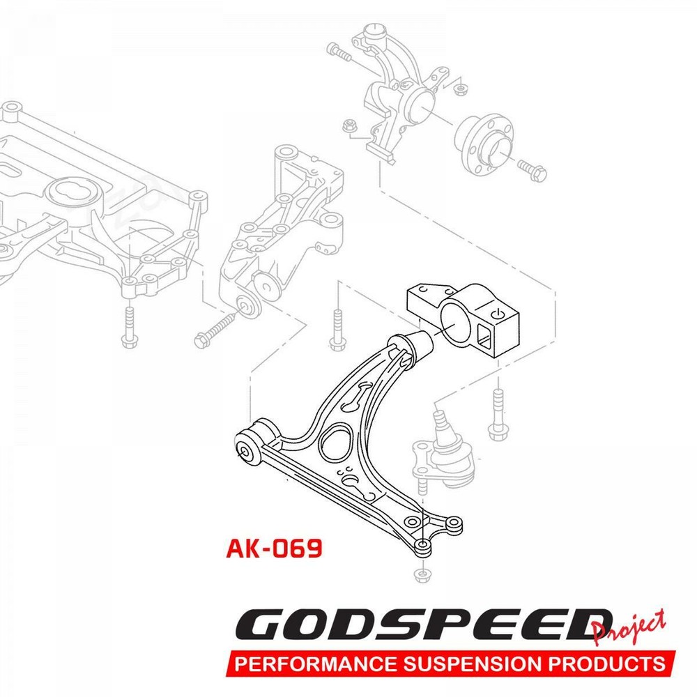 Godspeed Adjustable Front Lower Control Arms for EOS 07-16