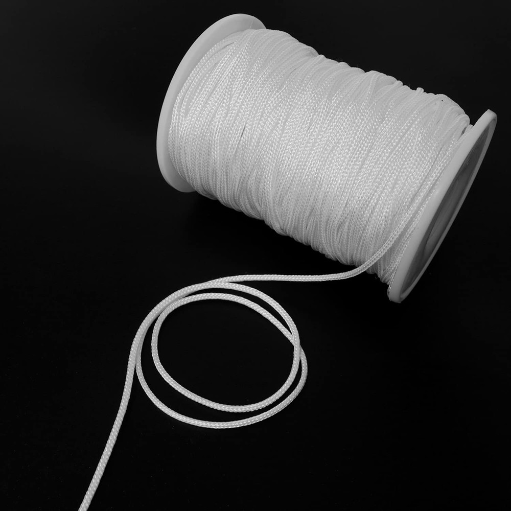 AXLIZER 1PC 54 Yards 2mm Braided Shade Roller Blinds Cord White Pull