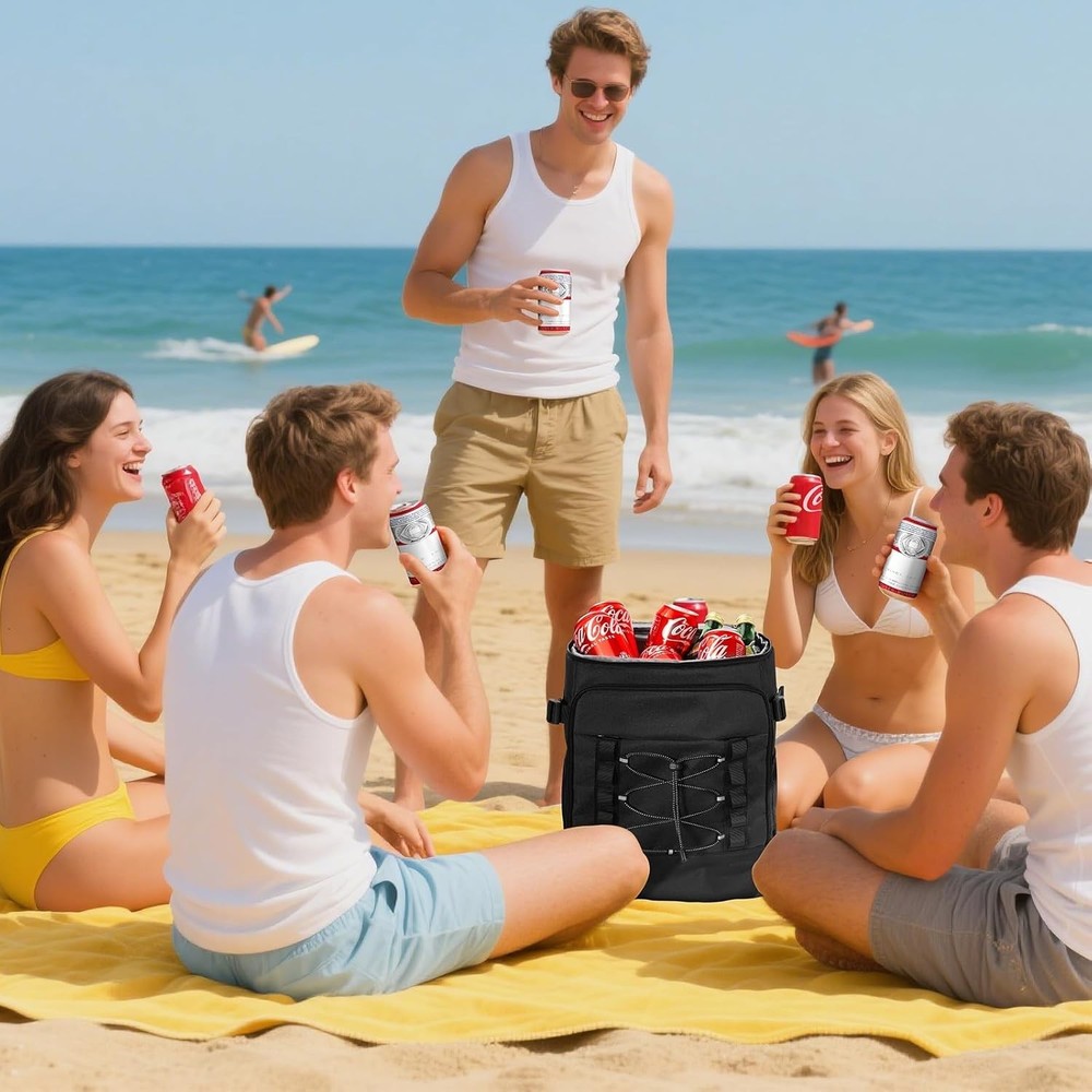 Portable Insulated Cooler Backpack with Adjustable Straps - Perfect for Camping