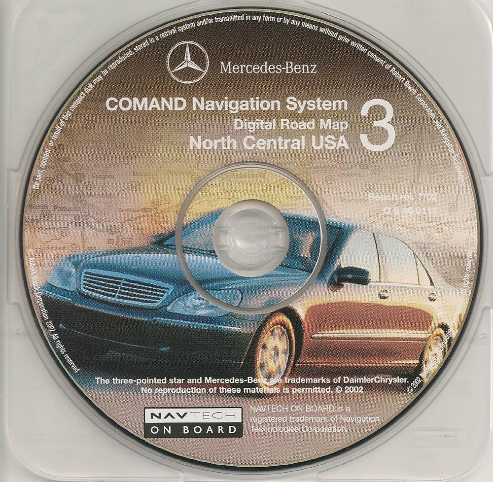 2000 2001 2002 Mercedes E320 E430 E55 Navigation Map Cover ND SD NE KS MN IA MO