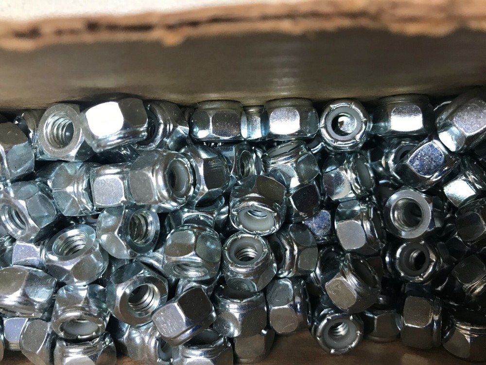 1/4-20 ZINC NYLON INSERT STOP LOCK NUT - 50 PACK