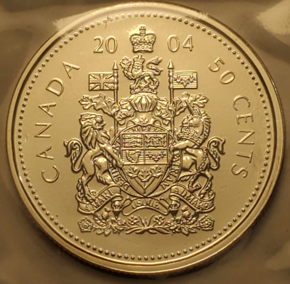 2004 P CANADA 50 Cent Uncirculated Proof Like Half Dollar PL In Plio KEY DATE