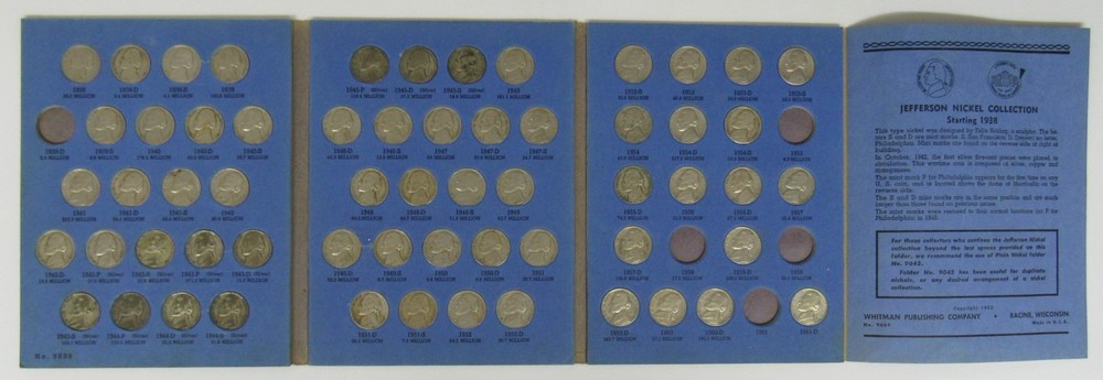 JEFFERSON NICKELS 1938 - 1961 (60/65)