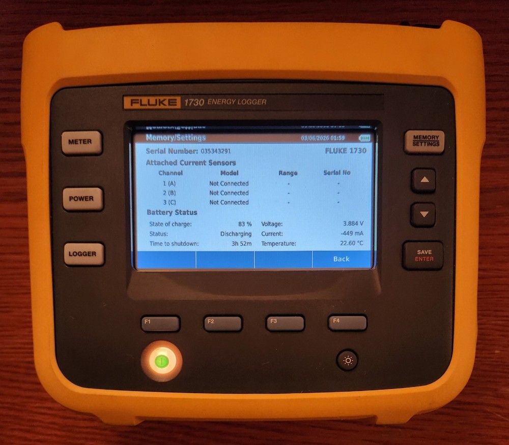 Fluke 1730 Three-Phase Power Quality Energy Logger Analyzer - Great Condition
