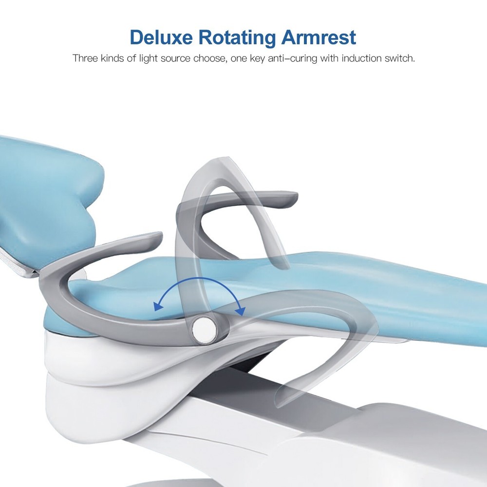 Dental Unit Chair Computer Controlled DC Motor PU Leather+ Assistant Stool