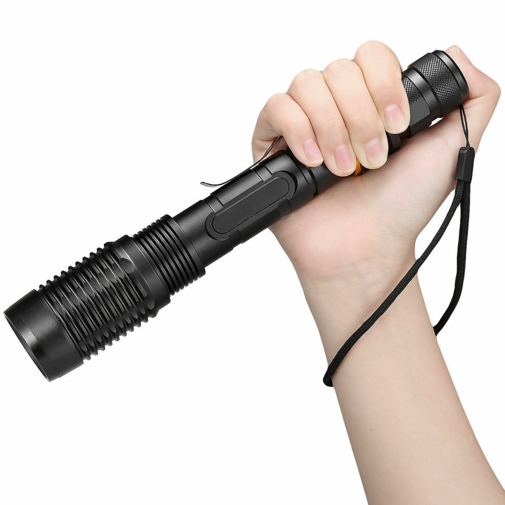 2Pcs LED Powered Flashlight For Police Tactical XML 18650 5-Zoom Mode US
