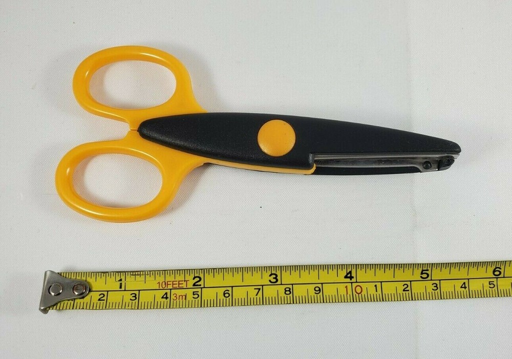 Yellow Handle Edgers Scissors For Crafting Scrapbooking Cardmaking