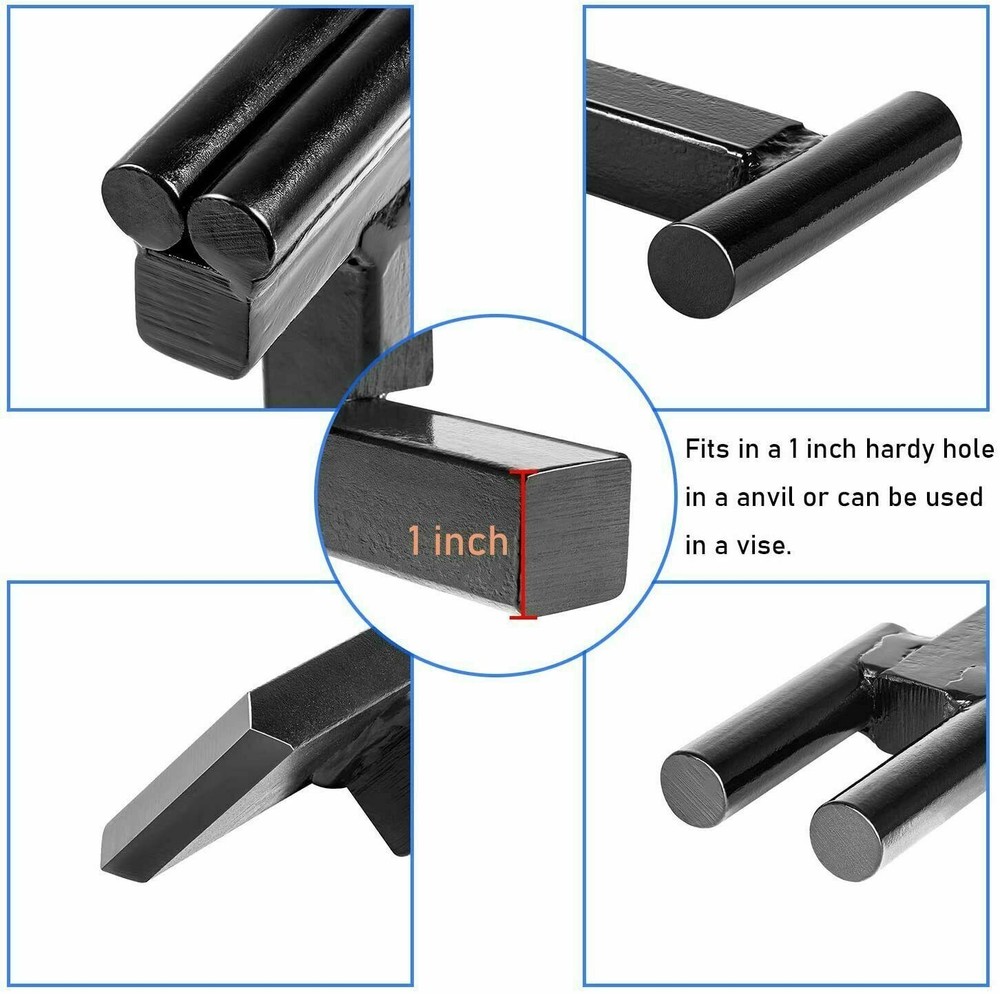 1" Blacksmith Forge Tool w/ Hot Cut,Creasing Stake,Turning Bending Scrolling Kit