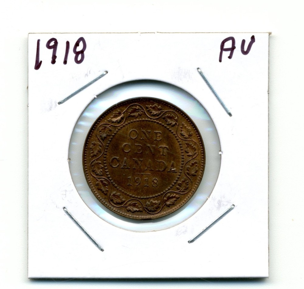 Canada. Large Cent. 1918 About Uncirculated red in highlights