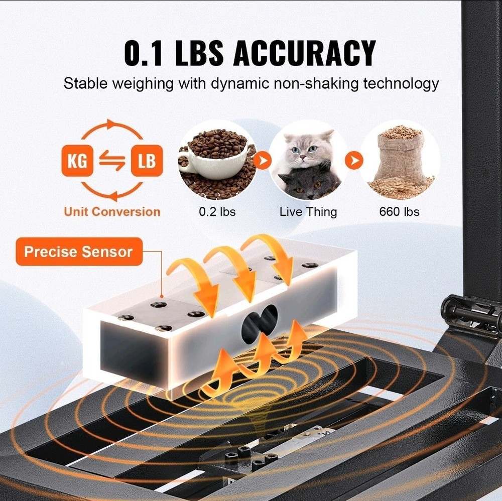 VEVOR 660 lbs/0.1 Computing Digital Floor Platform Scale Shipping Postal Scale